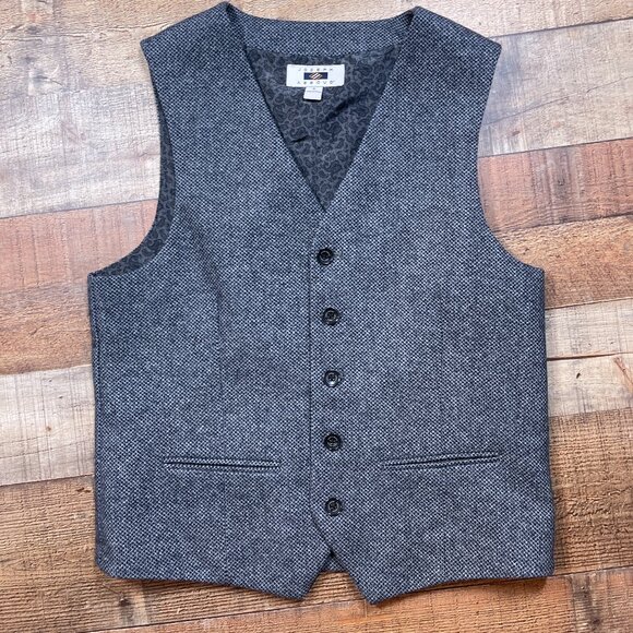 Joseph Abboud Black & Gray Wool Blend Vest size Small - Picture 1 of 4